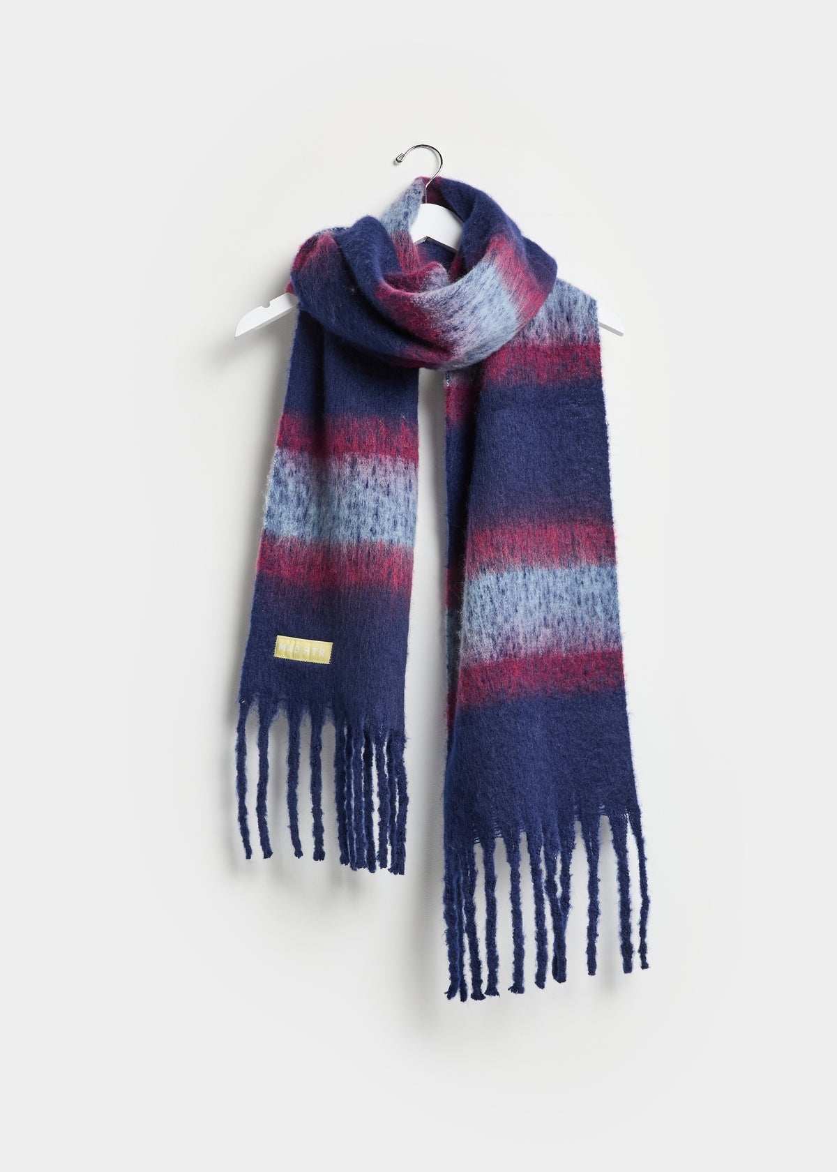 MAD HTR Oversized Blanket Scarf - Navy Multi Stripe
