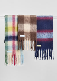 MAD HTR Oversized Blanket Scarf - Espresso & Cream Plaid