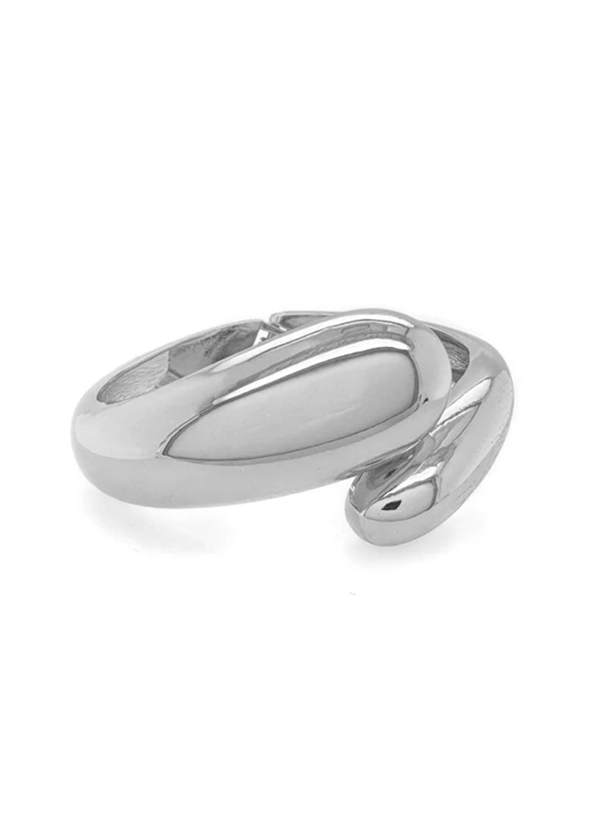 Flow Hinge Bangle Bracelet - White Gold