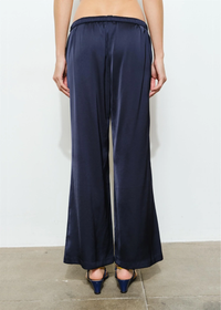 Fiona Satin Track Pants - Navy
