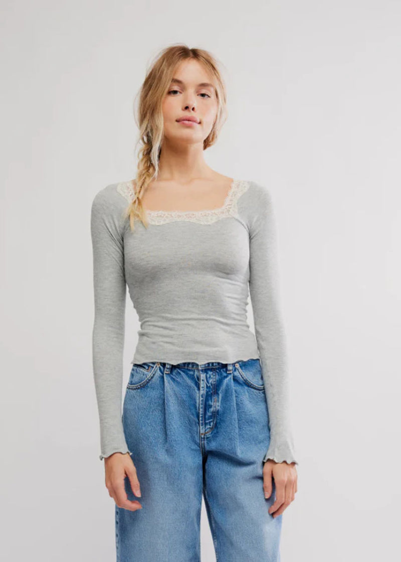 Oh My Darling Long Sleeve - Heather Grey Combo