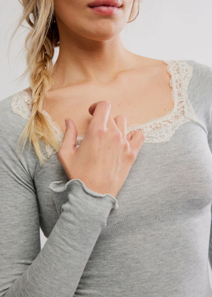 Oh My Darling Long Sleeve - Heather Grey Combo