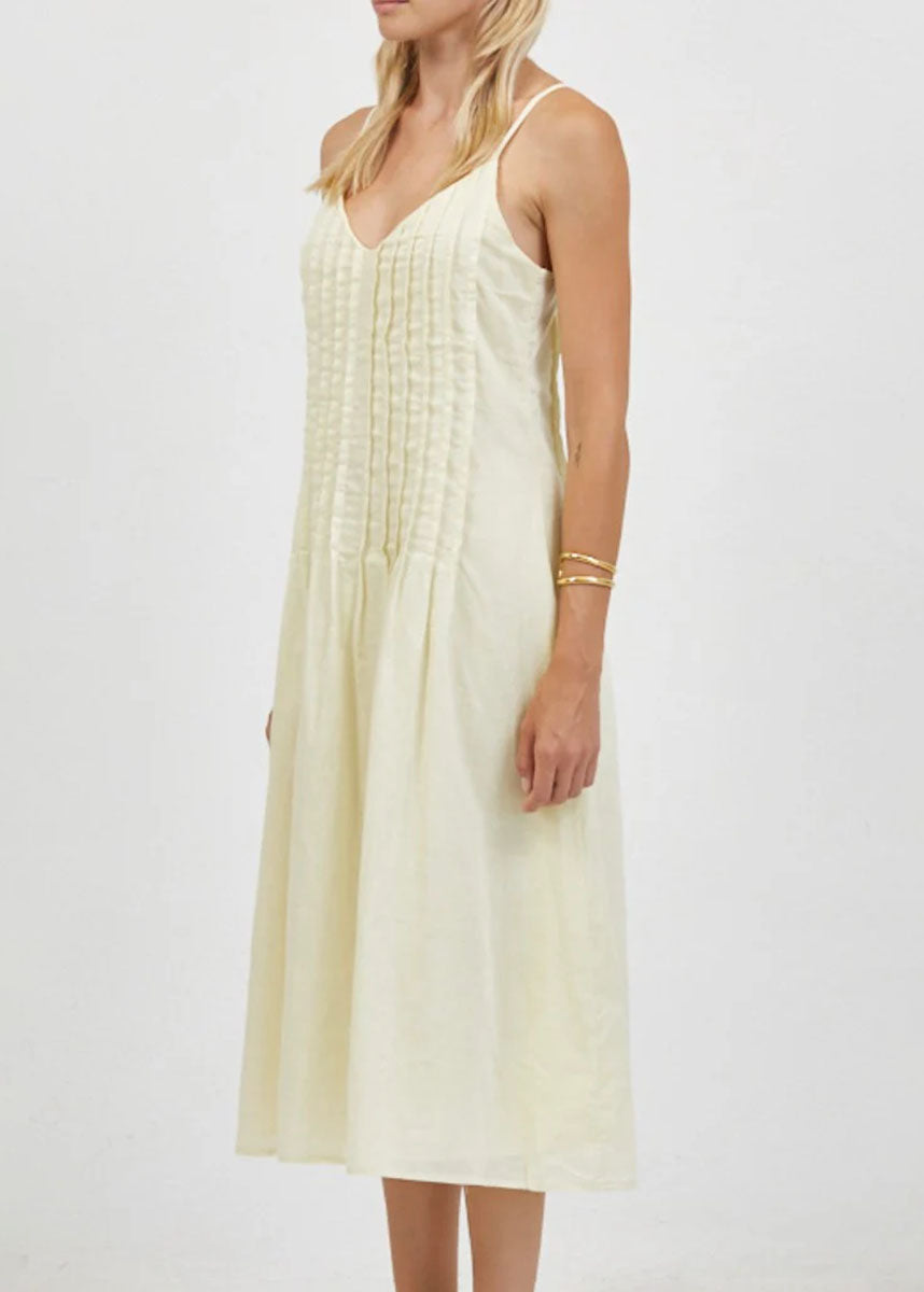Madine Sleeveless Midi Dress - Pastel Yellow