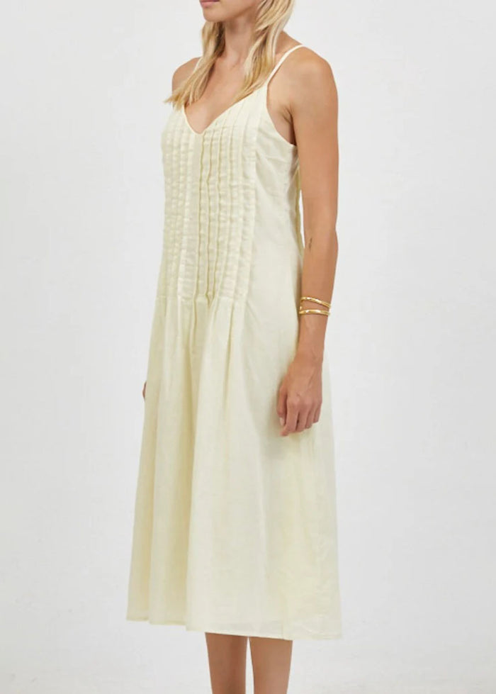 Madine Sleeveless Midi Dress - Pastel Yellow
