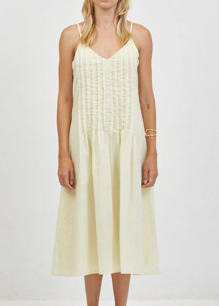 Madine Sleeveless Midi Dress - Pastel Yellow