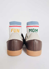 Fun Mom Striped Cuff Mini Crew Sock