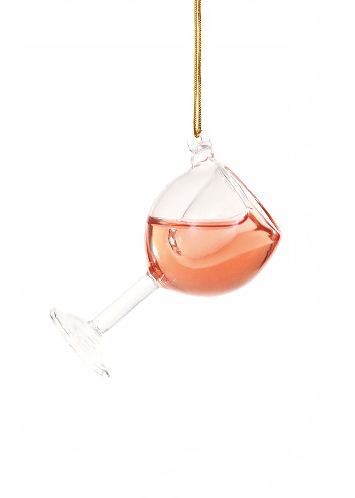 Pink Wine Glass Ornament