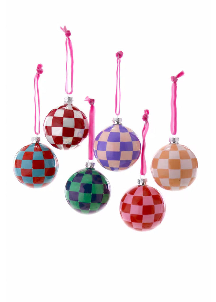 Medium Checkered Bauble Ornament