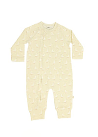Organic Cotton Playsuit - Taupe Geese