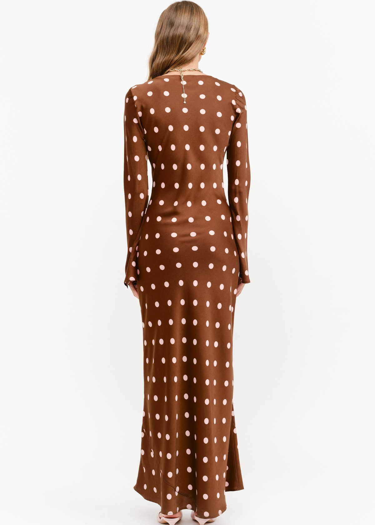 Georgie Polka Dot Dress - Brown