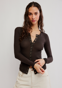 Going Places Knit Top - Deep Fudge
