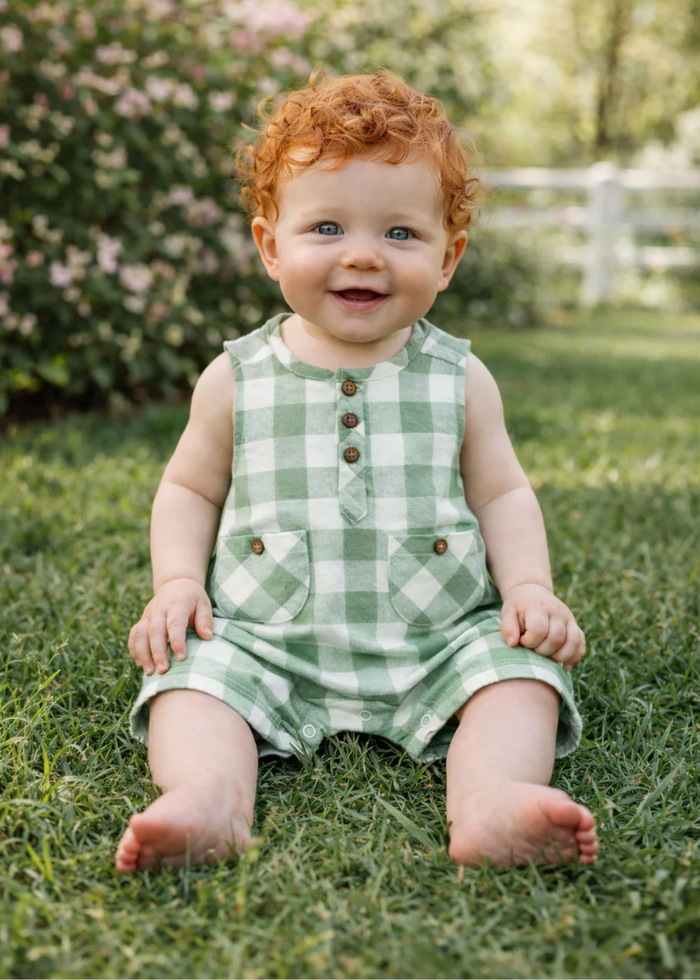 Green Check Romper