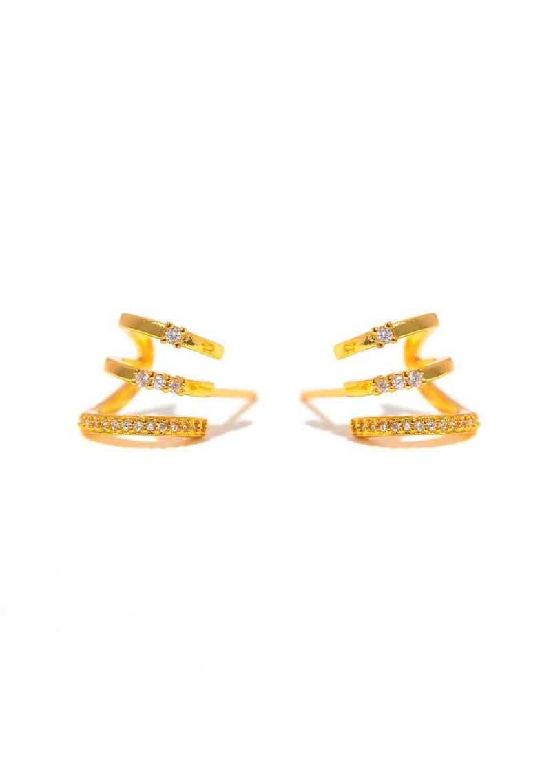 Golden Halo Triple Hoops - Gold