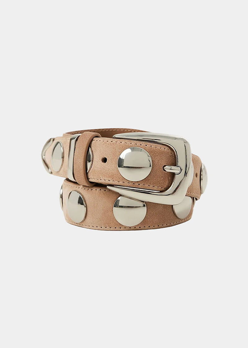 Bailey Belt - Fawn Suede & Silver