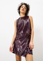 Angeline Sequin Tank - Bordeaux