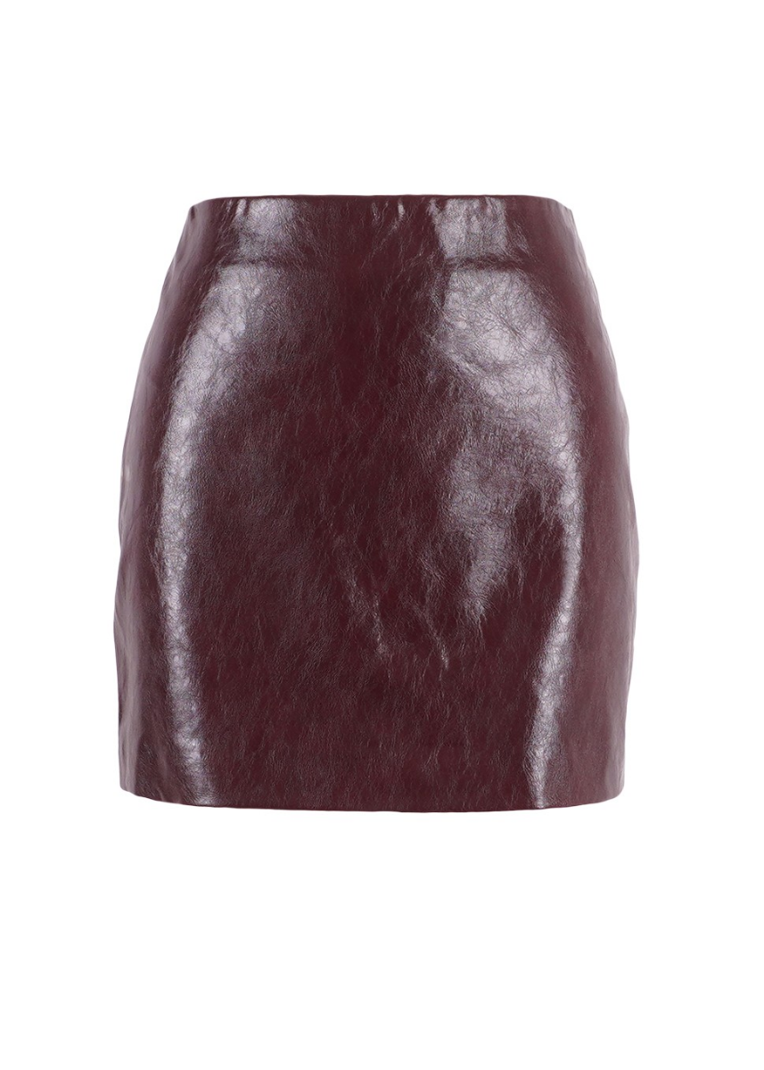 Hart Faux Leather Mini Skirt - Wine