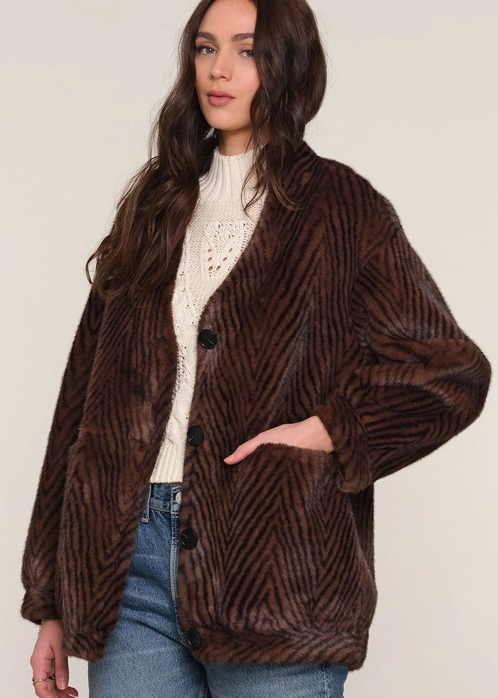 Nelsi Faux Fur Coat - Mink