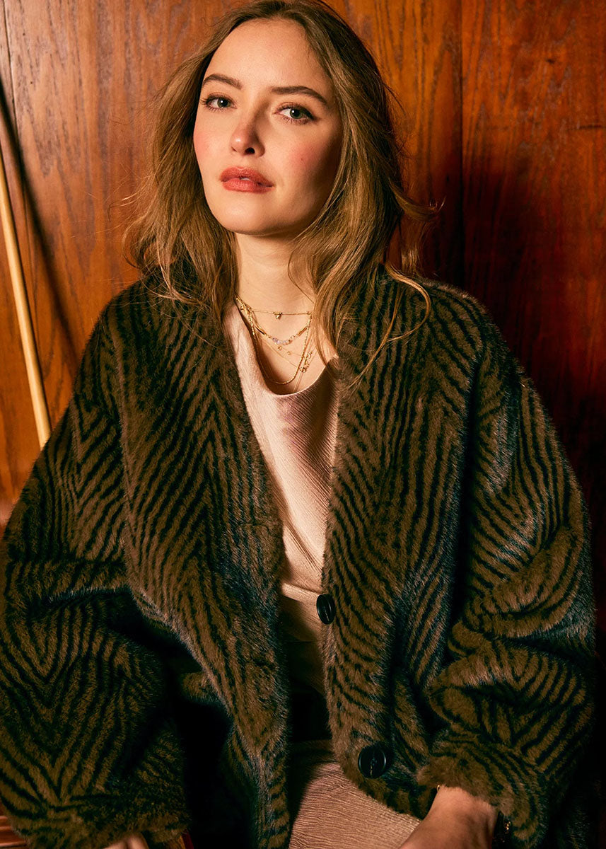 Nelsi Faux Fur Coat - Mink