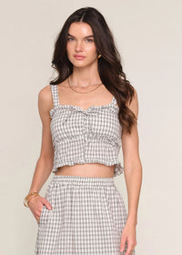 Shawn Tie Ruffle Tank - Eggshell