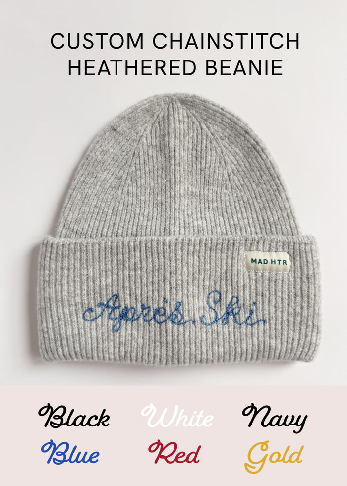 Adult Mad Hatter Ribbed Knit Beanie - Heather Grey