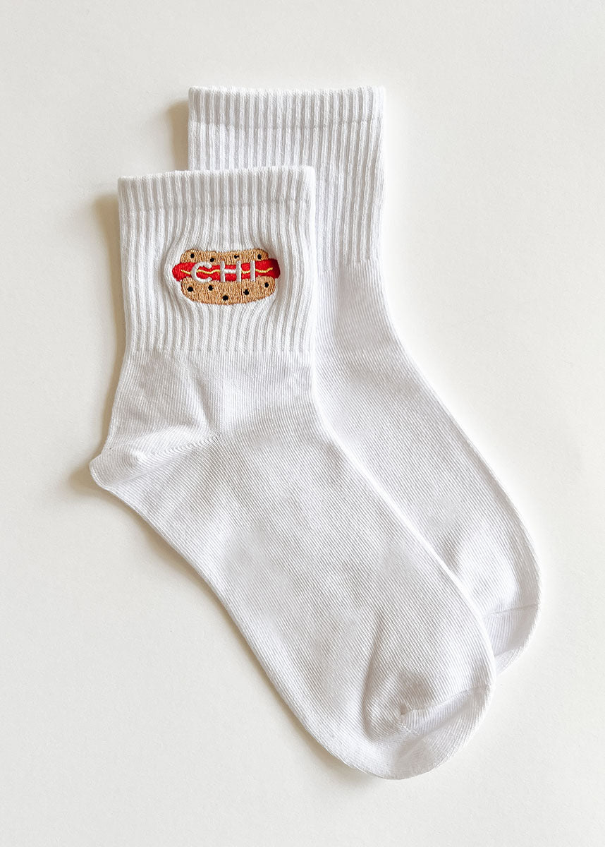 Hot Dog Icon Crew Sock