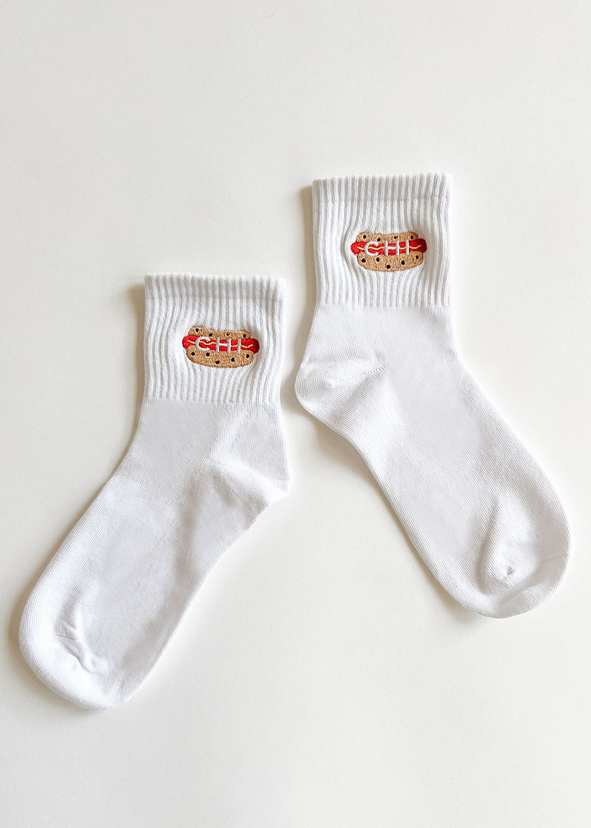 Hot Dog Icon Crew Sock