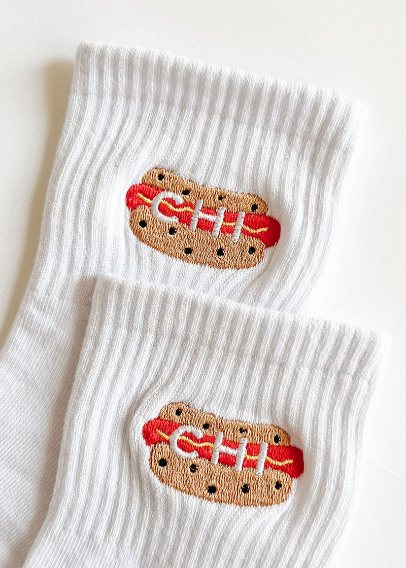 Hot Dog Icon Crew Sock