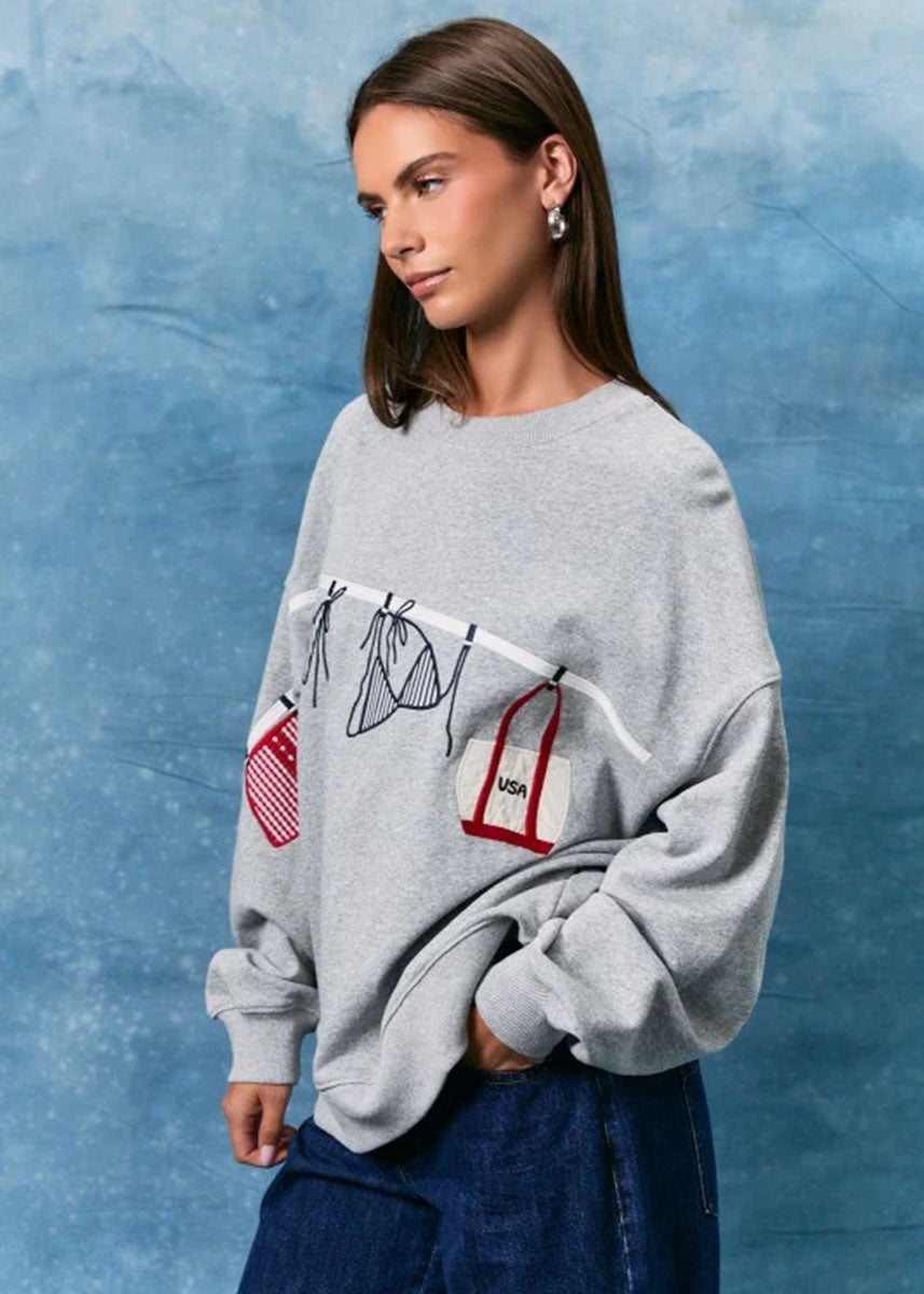 Rosemary Sweater Top - Heather Grey