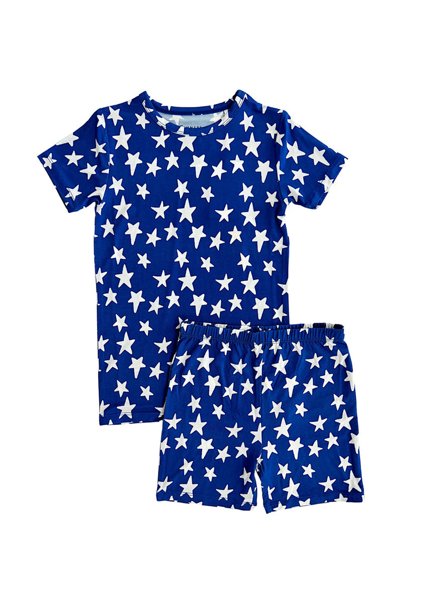 Navy Stars Shorts Set