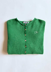 Chi Embroidered Piper Cardigan - Kelly Green