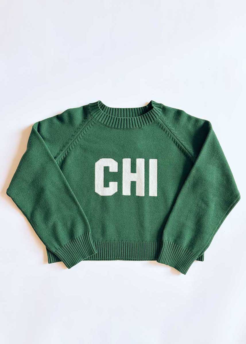Chi Crop Sweater - Green