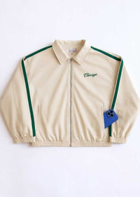 Chicago Varsity Double Stripe Jacket - Green