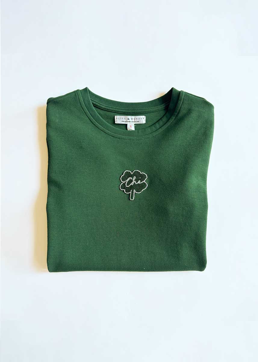 Chi Clover Beaded Baby Tee