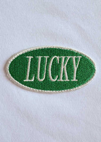 Lucky Embroidered Patch Baby Tee