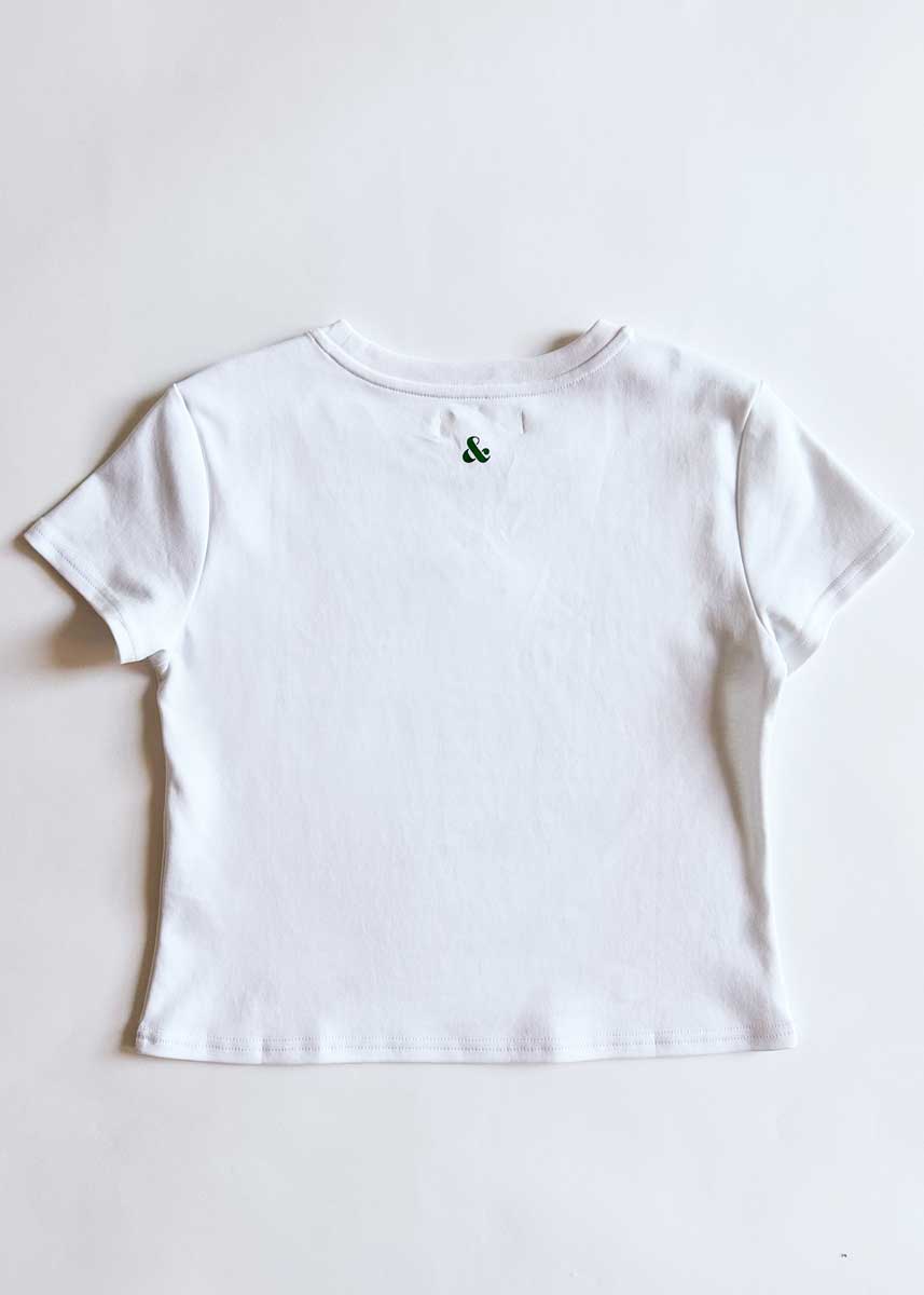 Lucky Embroidered Patch Baby Tee