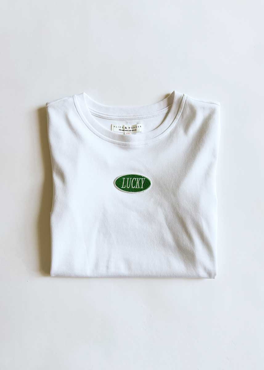 Lucky Embroidered Patch Baby Tee
