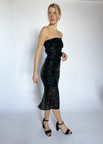 Helen Sequined Tube Dress - Black