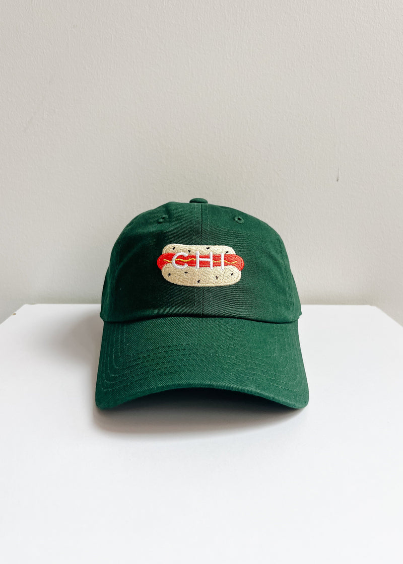 Youth Chi Hot Dog Icon Hat - Dark Green