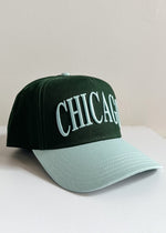 Chicago Puff Baseball Cap - Dark Green & Blue