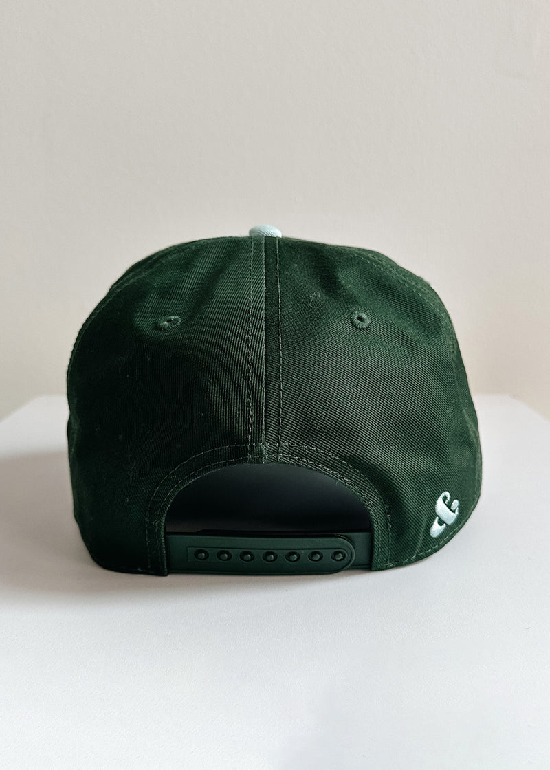 Chicago Puff Baseball Cap - Dark Green & Blue