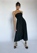 Thalia Lace Corset Midi Dress - Black