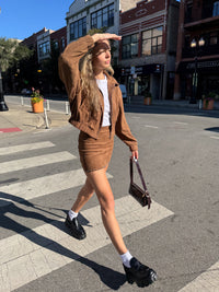 Grace Studded Mini Skirt - Camel