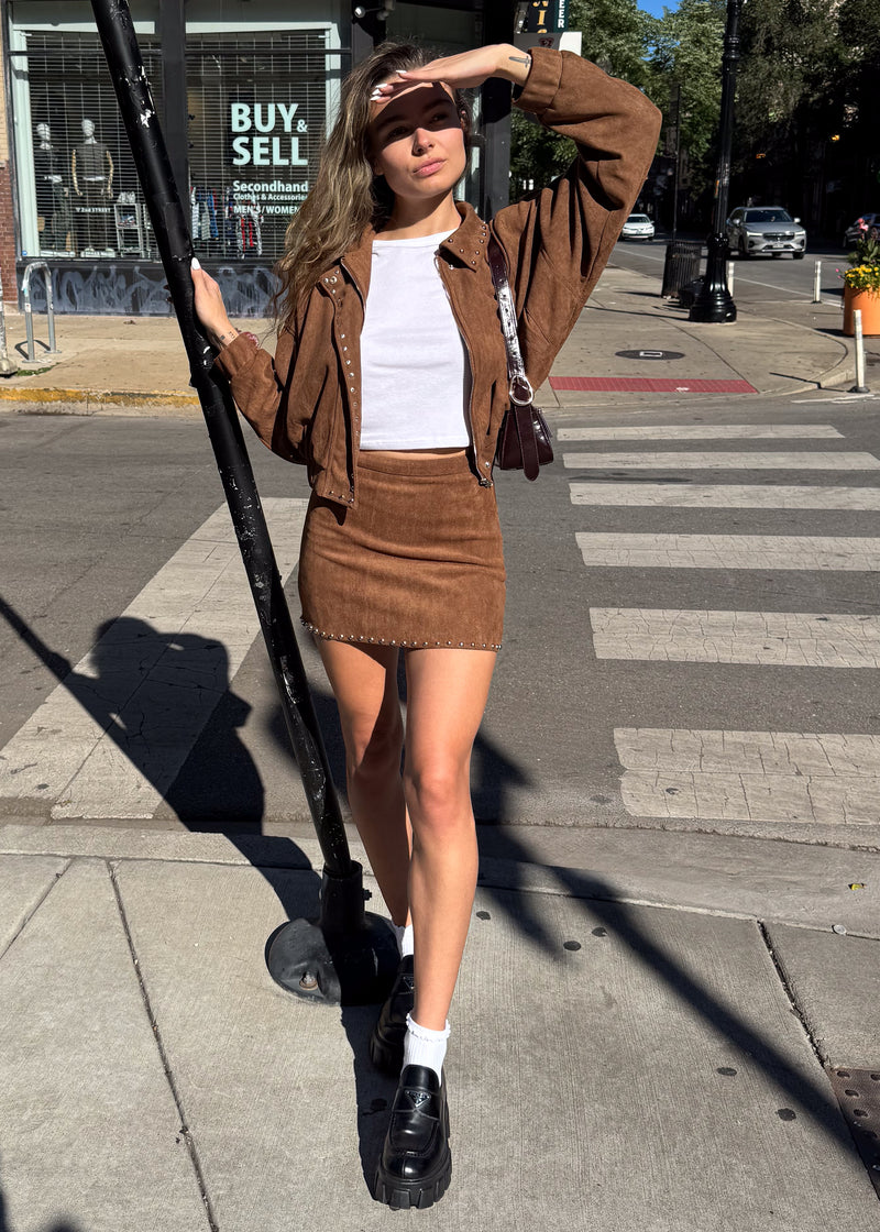 Sadie Studded Jacket - Camel