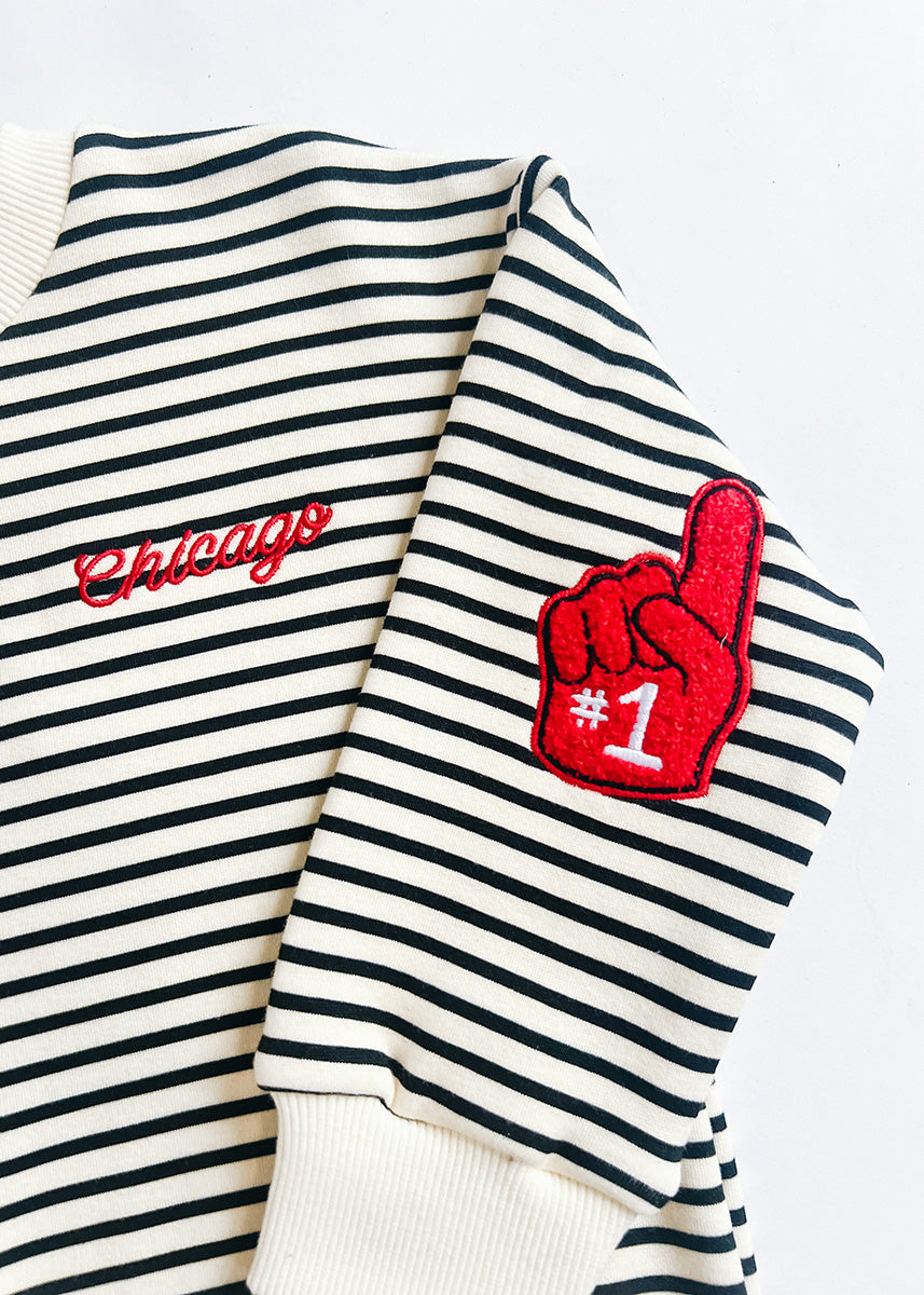 Chicago Basketball Striped Patch Sweatshirt
