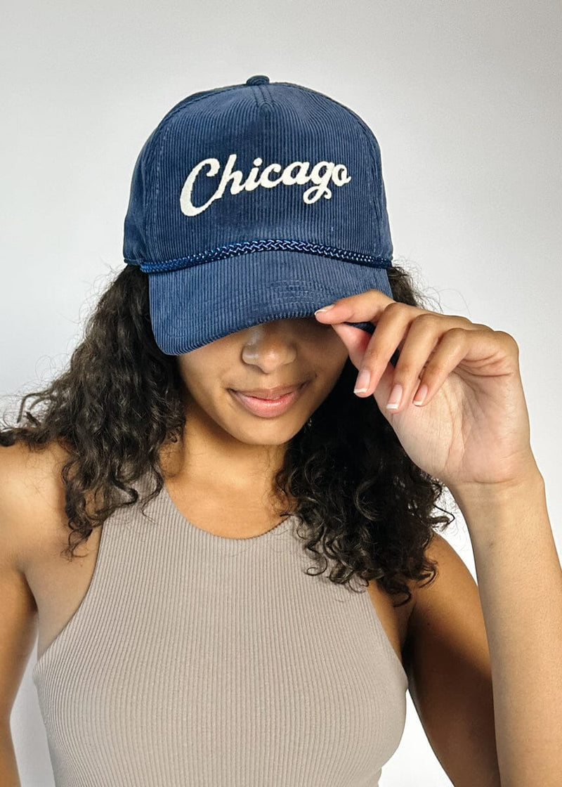 Chicago Cord Hat - Navy