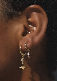 Calvin Petite Textured Huggies - Gold