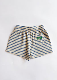 French Terry Striped Oversized Set - Ivory & Blue