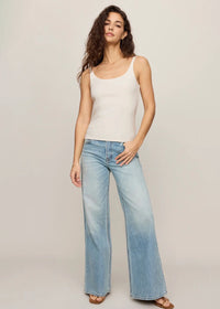 Vale Scalloped Tank - Sandstone