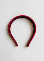 Thin Padded Velvet Headband - Burgundy