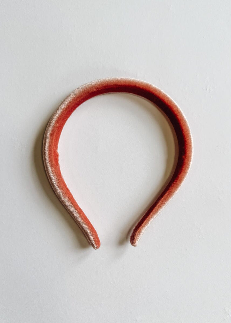 Thin Padded Velvet Headband - Peachy